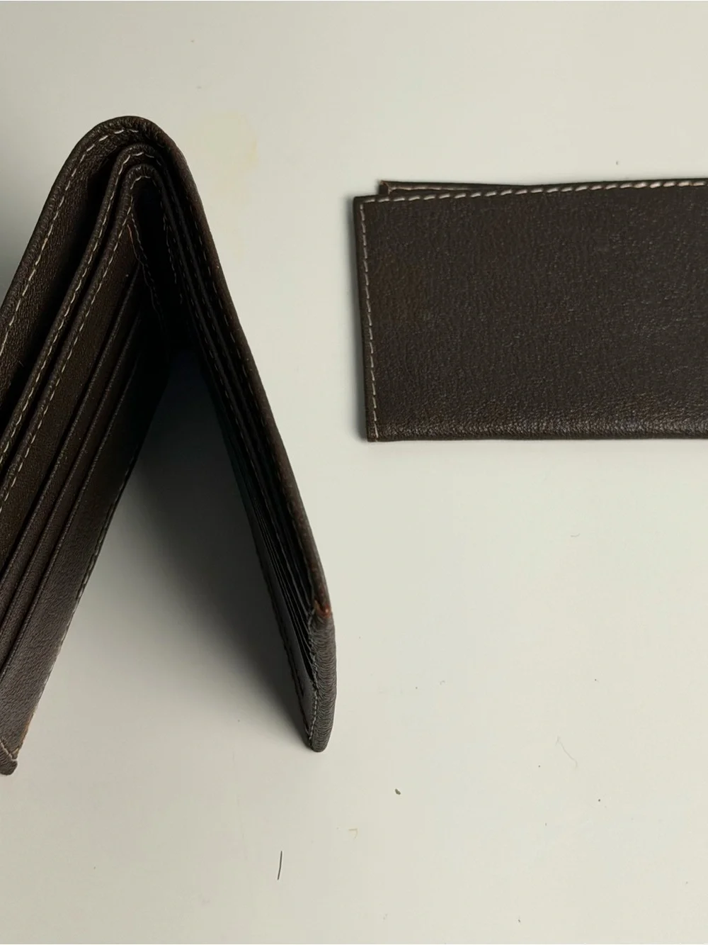 Timberland Dark Brown Leather Wallet with Embossed Logo